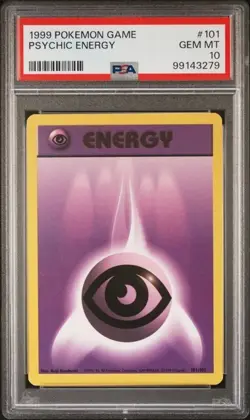 1999 POKEMON GAME #101 PSYCHIC ENERGY PSA 10 GEM MINT BASE SET UNLIMITED - Image 1