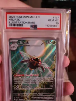 2025 Pokemon Mega Evolutions Ninjask Illustration Rare #137 PSA 10 GEM MINT - Image 2
