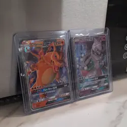 Pokemon TCG 2-Card Lot Charizard GX SM211 & Mewtwo GX 31/68 Holo Promo - Image 1