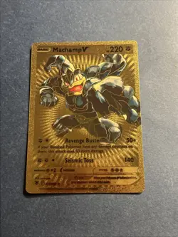 Machamp VHP 220 Revenge Buster Seismic toss Gold Foil Fan Art Pokemon Card - Image 1
