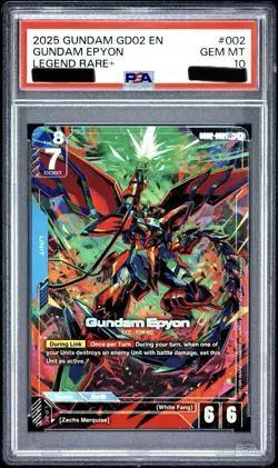2025 Gundam Epyon LR+ Gundam Card Game Dual Impact GD02-002 English PSA 10 - Image 1