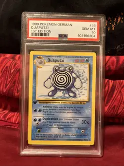 PSA 10 Pokemon German Deutsch 1st Edition Base Quaputzi Poliwhirl #38 - Image 1