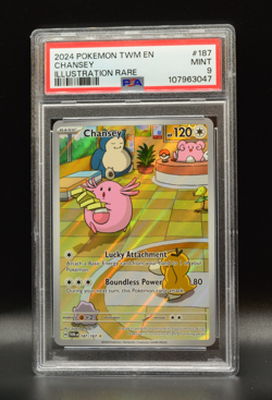 Chansey Twilight Masquerade #187/167 Illustration Rare Pokemon PSA 9 MINT 2024 - Image 1