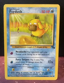 Psyduck 53/62 Pokemon Fossil Set Rare 3rd Print 1999-2000 Copyright NM - Image 1