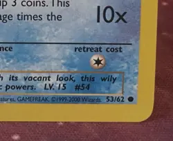 Psyduck 53/62 Pokemon Fossil Set Rare 3rd Print 1999-2000 Copyright NM - Image 2