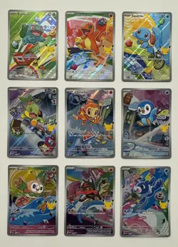 Complete Pokemon Series 1 First Partner Illustration Set Of 9 Cards NM Full Set - Image 1