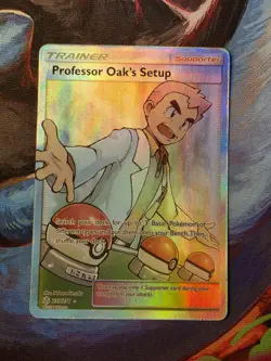Pokemon Professor Oak's Setup Full Art Ultra Rare Holo Cosmic Eclipse 233/236 LP - Image 1