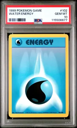 1999 POKEMON GAME WATER ENERGY #102 PSA 10 GEM MINT BASE SET - Image 1