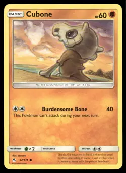 Cubone 57/131 Common Forbidden Light Pokemon Lightly Played - Image 1