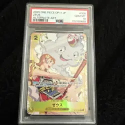 PSA 10 GEM MINT JAPANESE ONE PIECE 2025 Zeus Nami OP11-106 ALTERNATE ART - Image 1