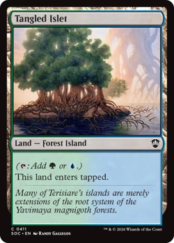 MTG Magic 1x Tangled Islet (M/NM) Commander Secrets of Strixhaven - Image 1