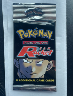 Pokemon Team Rocket Long Crimp Booster Pack - Giovanni - sealed & unweighed - Image 1