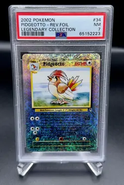 PIDGEOTTO 🕊 #34/110 – POKEMON LEGENDARY COLLECTION REVERSE HOLO (2002) – PSA 7 - Image 1