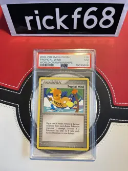 2004 POKEMON PROMO 26 TROPICAL WIND WORLD CHAMPIONSHIPS PSA 7 - Image 1
