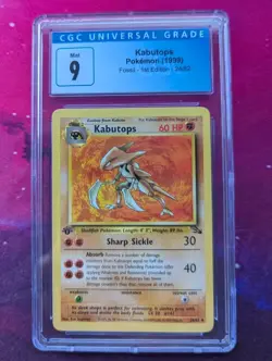 Kabutops CGC 9 Fossil 1st Edition 24 Pokemon Nintendo WOTC TCG 1999 Non Holo - Image 1