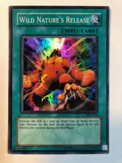 Yugioh Wild Nature's Release IOC-033 Unlimited Edition Super Rare Holo NM - Image 1