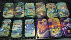 12 different pokemon mini tins kanto power shining fates starters and pals - Image 1