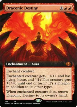 1x Draconic Destiny - Extended Art NM Eng MTG - The Brothers' War - Image 1