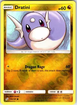 Dratini 116/181 Common Team Up Pokemon Reverse Holo Near Mint - Image 1