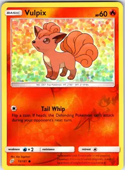 Vulpix 15/181 Common Team Up Pokemon Reverse Holo Near Mint - Image 1