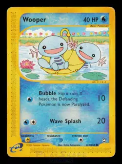 Pokemon Card Wooper 117/147 Aquapolis Common Vintage MP 2002 - Image 1