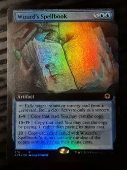 Wizard's Spellbook Extended Art FOIL , Adventures , NM, MTG, FREE SHIPPING - Image 1