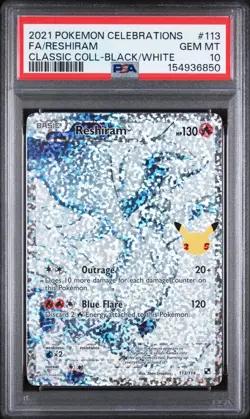 PSA 10 Pokemon Celebrations Classic Collection Reshiram 113/114 GEM MINT 113/114 - Image 1