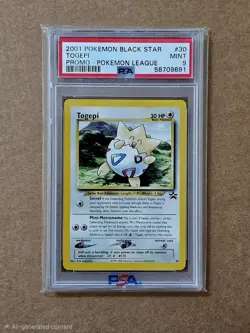 2001 WOTC Black Star Promo #30 Togepi PSA 9 MINT Pokemon League Vintage - Image 1
