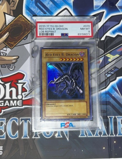 2010-17 Yugioh RED-EYES B. DRAGON LOB-070 Unlimited Reprint Ultra Rare PSA 8 - Image 3
