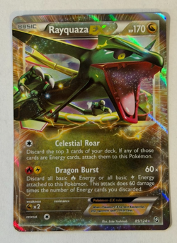 Rayquaza EX 85/124 Dragons Exalted Holo Ultra Rare Pokemon TCG Card Excellent - Image 1