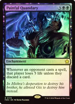 Magic The Gathering MTG PAINFUL QUANDARY FOIL Foundations NM Near Mint - Image 1