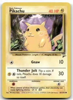 Pikachu 87/130 Common Base Set 2 Pokemon HP - Image 1