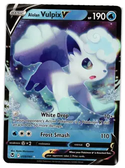 Pokemon TCG Alolan Vulpix V 033/195 Swsh12 Sword & Shield Silver Tempest Holo NM - Image 1