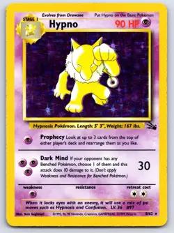 Hypno 8/62 Pokemon Fossil Unlimited Holo NM/LP - Image 1