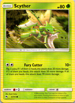 Scyther 3/214 Pokemon TCG SM - Lost Thunder Common LP - Image 1