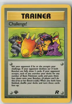 Challenge! 74/82 Uncommon Team Rocket Pokemon 1st Edition Lightly Played - Image 1