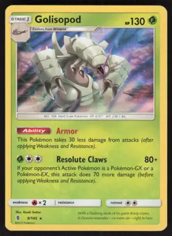 Pokemon Golisopod Holo Rare 9/145 SM - Guardians Rising Holofoil LP - Image 1