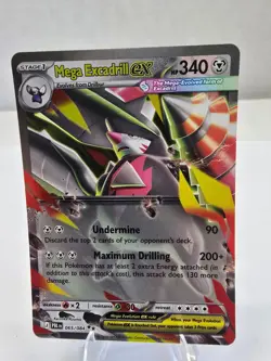 Pokemon TCG: Mega Excadrill ex 065/084 Double Rare Pitch Black Holo Near Mint - Image 1