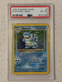 Pokemon Blastoise 002/102 Base Set Holo 1999 WOTC - PSA 6 - Image 1