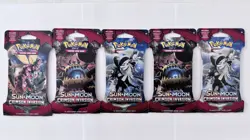 5x Pokemon TCG: Sun & Moon Crimson Invasion Sleeved Booster Packs - Image 1