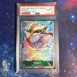 2026 ONE PIECE OP14 EB04 THE AZURE SEA'S SEVEN ALTERNATE ART #018 MEGALO PSA 10 - Image 1