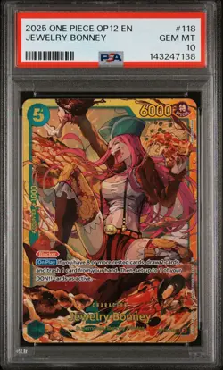 Jewelry Bonney 2025 One Piece OP12 Legacy of the Master Secret Rare #118 PSA 10 - Image 1