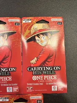 One Piece OP-13 Carrying On His Will Sleeved Booster Pack Lot x5 English Sealed - Image 3