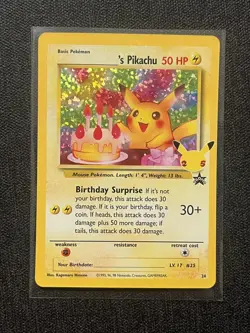 Birthday Pikachu 24/53 Celebrations: Classic Collection Holo Pokemon Card NM - Image 1