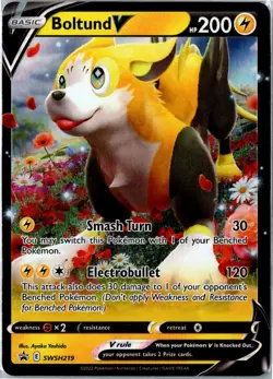 Pokemon Card - Boltund V SWSH219 Sword & Shield Promo Promo Holo Near Mint - Image 1