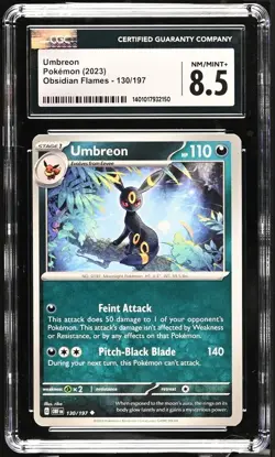 Umbreon Obsidian Flames 130/197 CGC 8.5 NM-MT+ 2023 Pokemon Card - Image 1