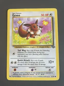 Eevee 51/64 1999 Jungle Vintage WOTC Pokemon Card - Image 1