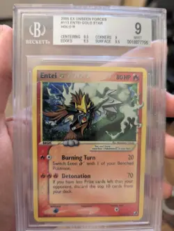 Gold Star Entei pokemon card - Image 1