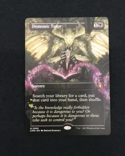 MTG Demonic Tutor #0696 Borderless Mythic Commander Masters (CMM) - Image 1