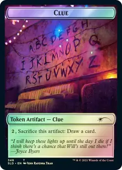 MTG Secret Lair Stranger Things Clue Token x1 Extended Art Foil NM/M - Image 1
